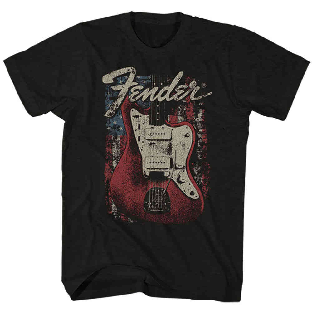 Fender - Distressed Guitar Mens Tshirt - Black